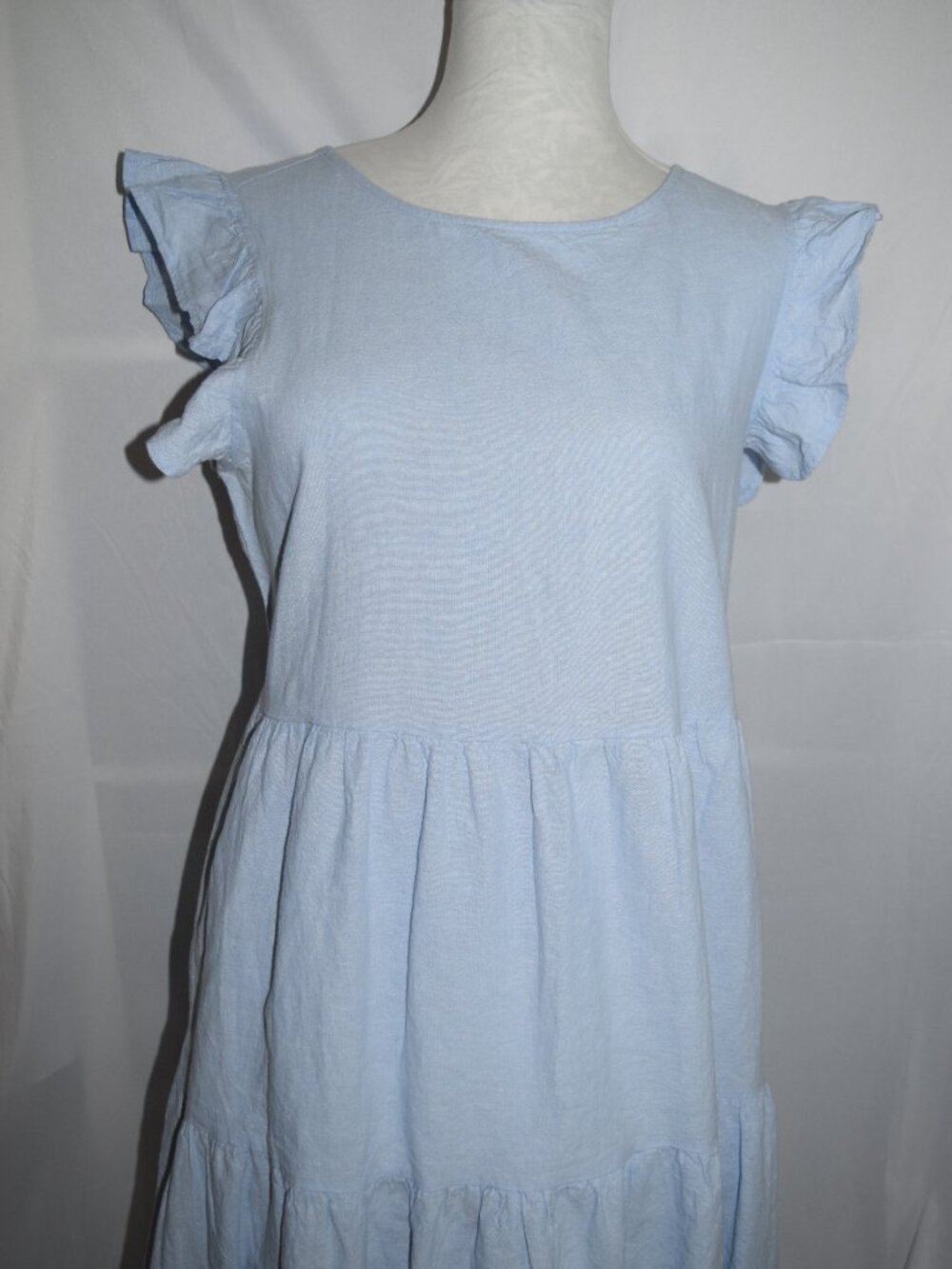 Women M Saks Fifth Avenue Summer Sun Flounce Peasant Dress Sundress Beach J56